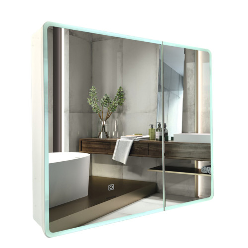 Дзеркальна шафка MIXXUS PREMIUM OLIVARY CM01-80x70x13 з LED Touch, димером, реєстр. яскравості (MI8296)