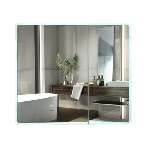 Дзеркальна шафка MIXXUS PREMIUM OLIVARY CM01-80x70x13 з LED Touch, димером, реєстр. яскравості (MI8296)