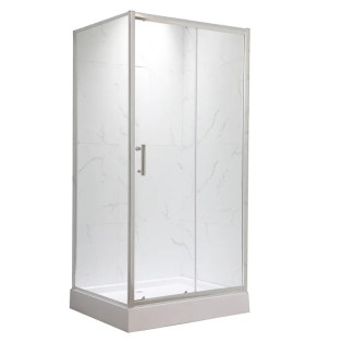 Душова кабіна з низьким піддоном MIXXUS HARD SCT01-100x80x198-TR CHROME прозоре скло 5мм NEW (2 ящ) (MI8367)