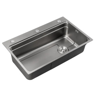 Мийка з нержавіючої сталі Mixxus MS7546-Set-01 Micro Decor Graphite (3.0/0.8) комплект (графіт) (MI8390)