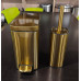 Відро для сміття з плавним закриттям прямокутне Mixxus Premium Quadro-TC0105 Brushed Gold 5 л (колір матове золото) (MI8394)