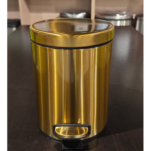 Відро для сміття з плавним закриттям кругле Mixxus Ellipse-TC0205 Brushed Gold 5л (колір матове золото) (MI8400)