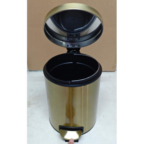 Відро для сміття з плавним закриттям кругле Mixxus Ellipse-TC0205 Brushed Gold 5л (колір матове золото) (MI8400)