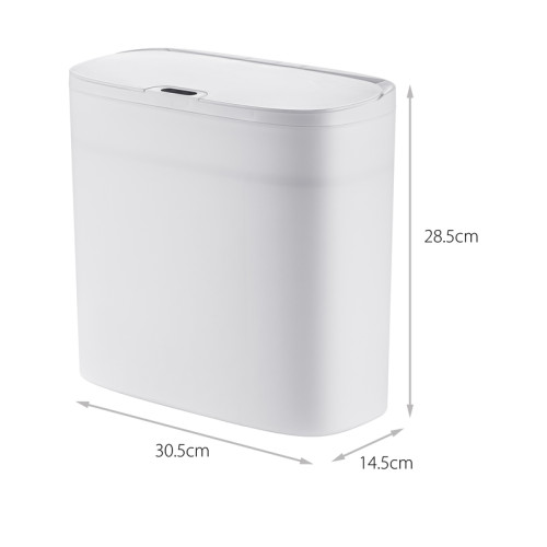 Мусорное ведро сенсорное прямоугольное Mixxus Wave-TC0414 White 14 л (цвет белый) (MI8405)