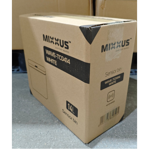 Мусорное ведро сенсорное прямоугольное Mixxus Wave-TC0414 White 14 л (цвет белый) (MI8405)
