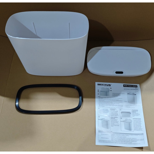 Мусорное ведро сенсорное прямоугольное Mixxus Wave-TC0414 White 14 л (цвет белый) (MI8405)