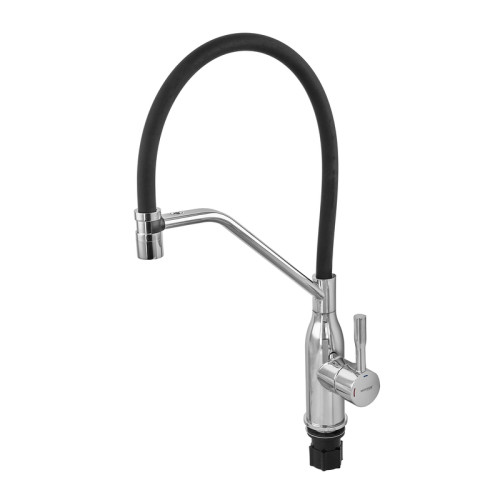 Змішувач для кухні MIXXUS PREMIUM GRAVITY 017 NUT REFL.BLACK (Колір хром+силік. вилив чорний) (MI8406)