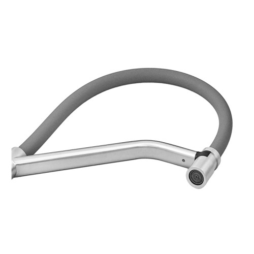 Змішувач для кухні MIXXUS PREMIUM GRAVITY 017 NUT SS COLOR REFL.GREY (Колір нержавіюча сталь+силік. вилив сірий) (MI8407)