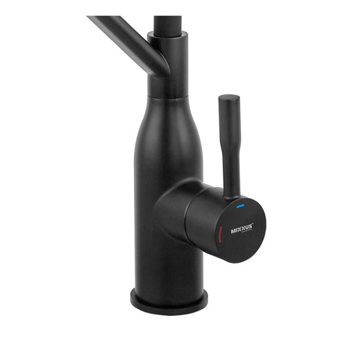 Змішувач для кухні MIXXUS PREMIUM GRAVITY 017 NUT BLACK REFL.BLACK (Колір чорний+силік. вилив чорний) (MI8408)