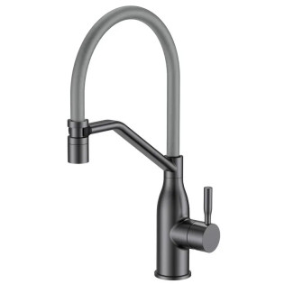 Змішувач для кухні MIXXUS PREMIUM GRAVITY 017 NUT GRAPHITE REFL.GRAY (Колір графіт + силік. вилив серий) (MI8409)