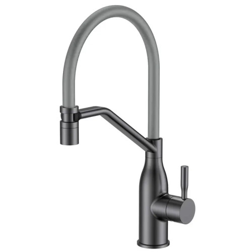 Змішувач для кухні MIXXUS PREMIUM GRAVITY 017 NUT GRAPHITE REFL.GRAY (Колір графіт + силік. вилив серий) (MI8409)