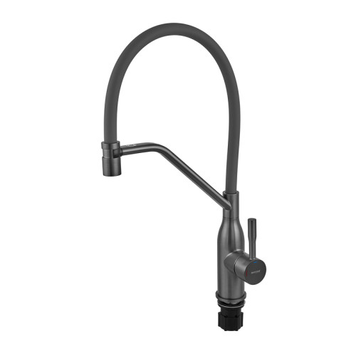 Змішувач для кухні MIXXUS PREMIUM GRAVITY 017 NUT GRAPHITE REFL.GRAY (Колір графіт+силік. вилив сірий) (MI8409)