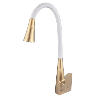 Змішувач для кухні MIXXUS ETNA 014-T NUT BRUSHED GOLD REFL.WHITE (Колір матове золото+силіконовий вилив білий) (MI8423)