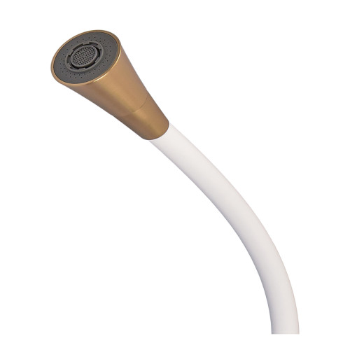 Змішувач для кухні MIXXUS ETNA 014-T NUT BRUSHED GOLD REFL.WHITE (Колір матове золото+силіконовий вилив білий) (MI8423)