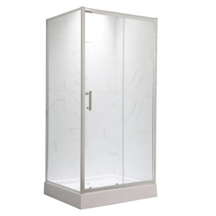 Душова кабіна з низьким піддоном Mixxus HARD SCT01-120x80x198-TR Chrome NEW прозоре скло 5мм (MI8428)