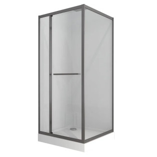 Душова кабіна з низьким піддоном Mixxus Style SCT01-90x90x200-TR Graphite прозоре скло 6мм (MI8432)
