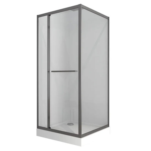 Душова кабіна з низьким піддоном Mixxus Style SCT01-90x90x200-TR Graphite прозоре скло 6мм (MI8432)