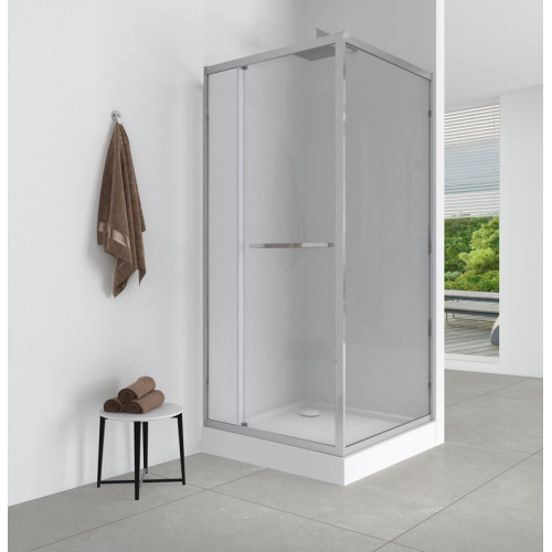 Душова кабіна з низьким піддоном Mixxus Style SCT01-90x90x200-TR Chrome прозоре скло 6мм (MI8433)