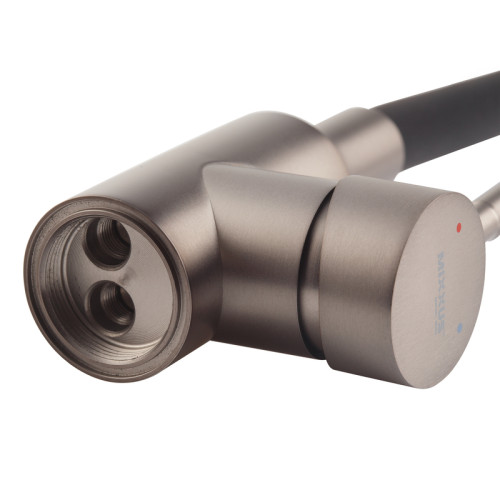 Змішувач для кухні з нерж. сталі SUS304 MIXXUS SEO-011-T GRAPHITE REFL.BLACK (Колір графіт + силік. вилив чорний) (MI8434)