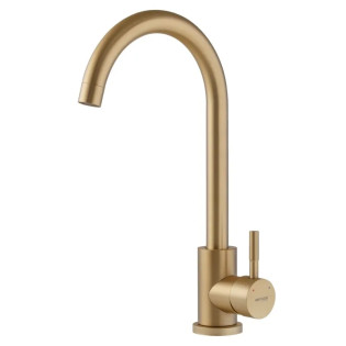 Змішувач для кухні MIXXUS SUS-011 BRUSHED GOLD з нерж. сталі SUS304 (Колір матове золото) (MI8435)