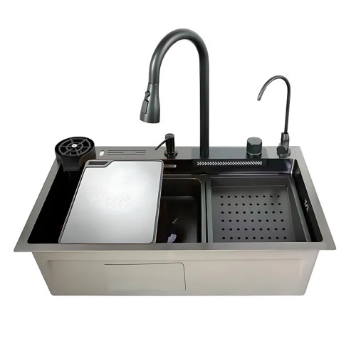 Мийка багатофункціональна з вбудованим змішувачем MIXXUS MH7546-SET-08 MICRO DECOR GRAPHITE з нерж. сталі (MI8455)