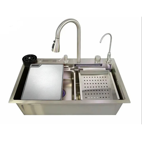 Мийка багатофункціональна Mixxus MH7546-SET-08 Decor SS Color із вбудованим змішувачем з нерж. сталі (MI8457)