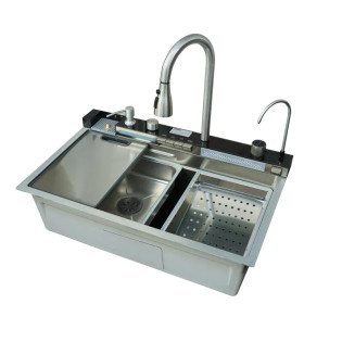 Мийка багатофункціональна Mixxus MH7546-SET-06 Decor SS Color із вбудованим змішувачем з нерж. сталі (MI8465)