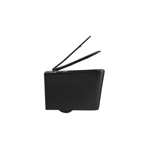 Підвісний унітаз Mixxus Premium Quadro-0302-R Black 530x360x365mm, система змиву RIMLESS (MP6455)