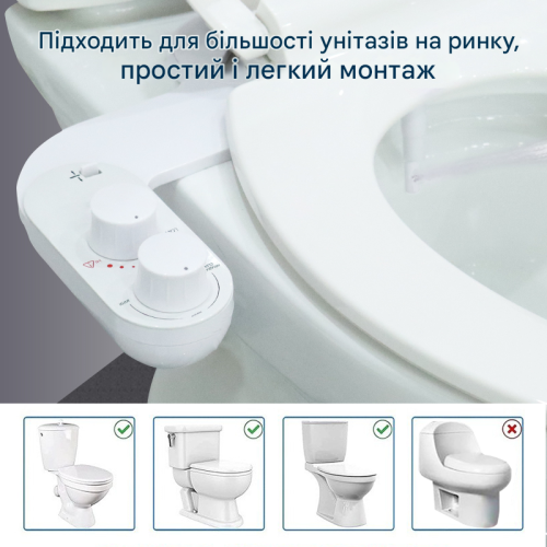 Накладка під кришку унітазу Mixxus Premium TCB-01 Універсальна із вбудованим гігієнічним душем (MP6494)