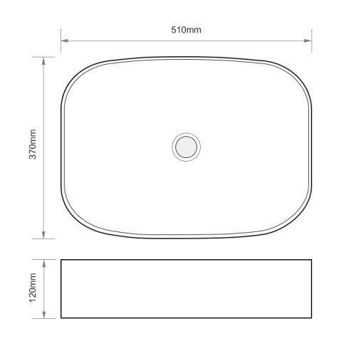 Раковина накладна Mixxus Premium BEVEL-0103 BLACK 510х370х120mm (MP6520)