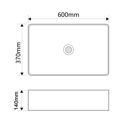 Раковина накладна Mixxus Premium QUADRO-0209 600х370х140mm з переливом (MP6522)