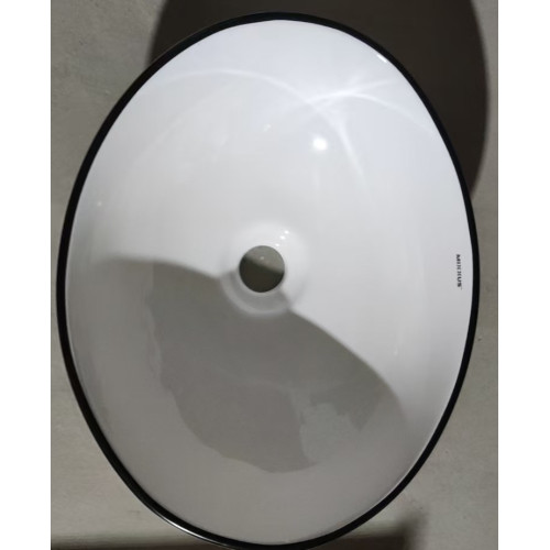 Раковина накладная MIXXUS PREMIUM ELLIPSE-0108 EDGE BLACK 400х330х145mm (MP6527)
