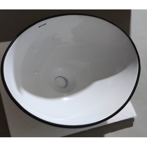 Раковина накладная MIXXUS PREMIUM ELLIPSE-0108 EDGE BLACK 400х330х145mm (MP6527)