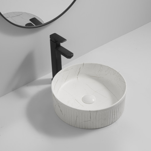Раковина накладная Mixxus Premium WAVE-0102 MARBLE 370х370х130mm (MP6528)