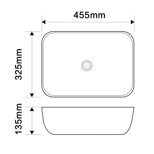 Раковина накладная Mixxus Premium DIVERSE-0112 WHITE-BLACK 455х325х135mm (MP6542)