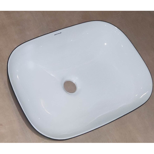 Раковина накладная Mixxus Premium DIVERSE-0112 WHITE-BLACK 455х325х135mm (MP6542)
