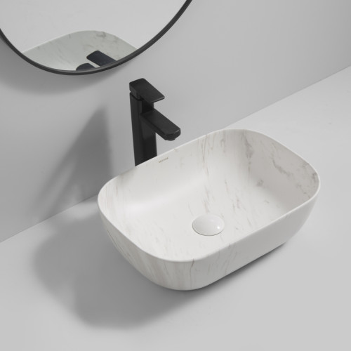 Раковина накладная Mixxus Premium DIVERSE-0112 MARBLE 455х325х135mm (MP6543)