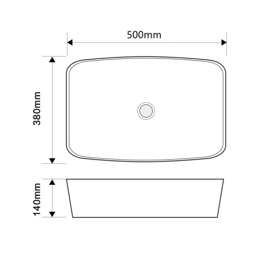 Раковина накладна Mixxus Premium DIVERSE-0109 EDGE BLACK 500х380х140mm (MP6549)