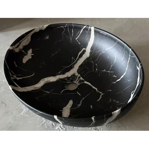 Раковина накладная Mixxus Premium ELLIPSE-0102 MARBLE 515х400х130mm (MP6552)