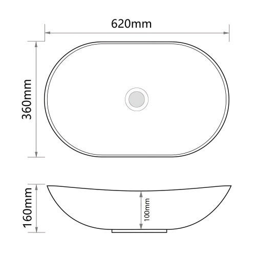 Раковина накладная Mixxus Premium WAVE-0105 620х360х160mm (MP6555)