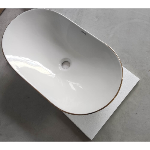 Раковина накладна MIXXUS PREMIUM WAVE-0105 EDGE GOLD 620х360х160mm (MP6557)
