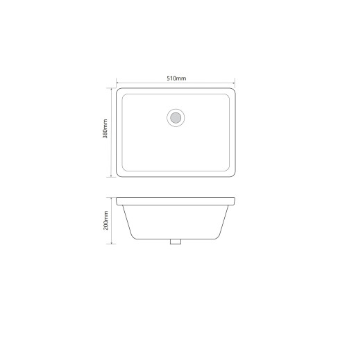 Раковина врізна під стільницю MIXXUS PREMIUM STYLE-1701 510х380х200mm з переливом (MP6567)