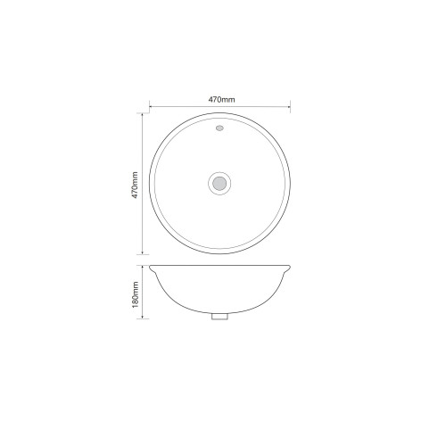Раковина врізна на стільницю MIXXUS PREMIUM TOPPER-1601 470х470х180mm з переливом (MP6571)