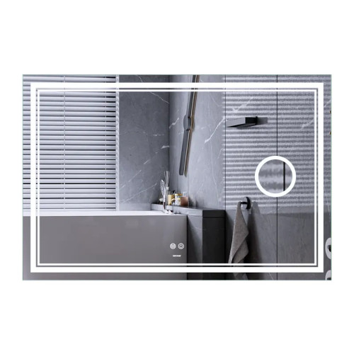 Дзеркало Mixxus Premium QUADRO MR20-100x70 з Led Touch, Anti-fog, димером, регулятором яскравості, лінзою (MP6622)