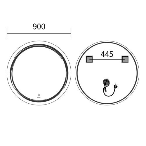 Дзеркало Mixxus Premium WAVE MC04-90 із Led Touch, Anti-fog, димером (3-6,5kK) (MP6637)