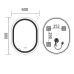 Дзеркало Mixxus Premium ELLIPSE MV05-80x60-Reverse з Led Touch, Anti-fog, димером (3-6,5kK) (MP6642)