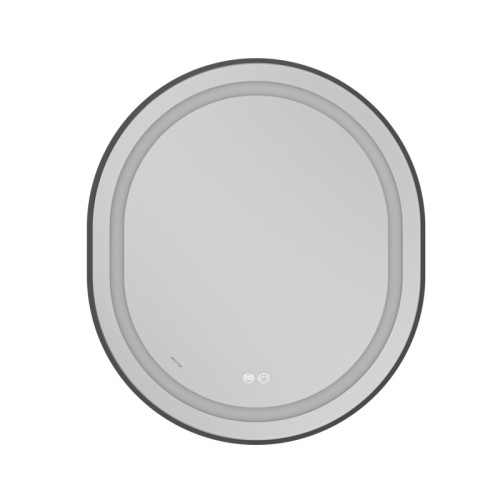 Дзеркало Mixxus Premium ELLIPSE MV05-80x70-Reverse BLACK з Led Touch, Anti-fog, димером (3-6,5kK) (MP6646)