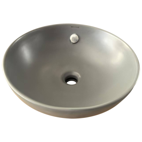 Раковина накладна Mixxus Premium TOPPER-0201 GRAY 410x410x165mm з переливом (MP6649)
