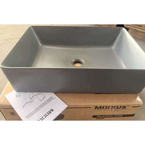 Раковина накладна Mixxus Premium QUADRO-0108 GRAY 550x390x145mm (MP6652)