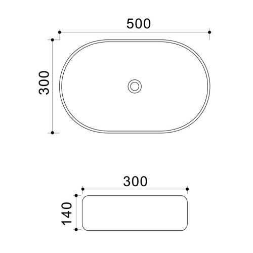 Раковина накладна Mixxus Premium ELLIPSE-0109 GRAY 500x300x140mm (MP6653)